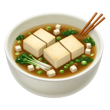 traditional minimalistic japanese miso soup with wakame, spring onion and tofu but no other toppings sticker