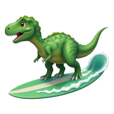 dinosaur surfing ￼ sticker