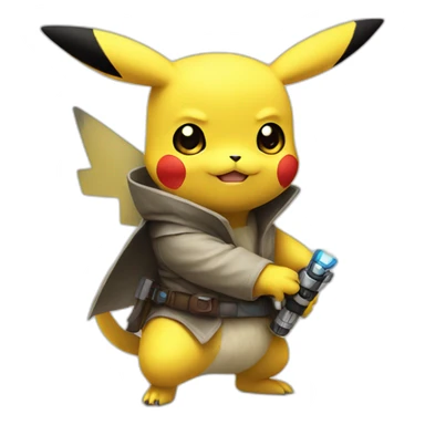 Pikachu with lightsaber sticker