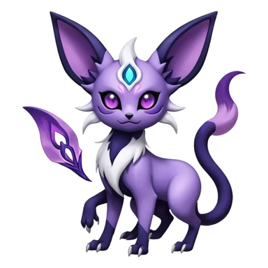 Shiny Exotic Badass Mysterious Gothic Espeon-Absol-Pokémon-Fakémon-hybrid-creature (full body) sticker