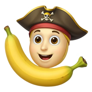  banana with pirate hat  sticker