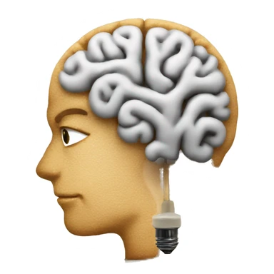 the human brain shaped idea lightbulb sticker