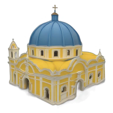 Parish of La Piedad Michoacán, with its quarry dome of yellow and blue tiles sticker