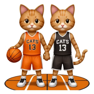 2 cats who just won a basketball game on a team called cats sticker