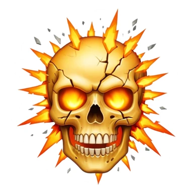 Skull face exploding sticker