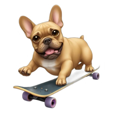brown french bulldog on a skateboard sticker