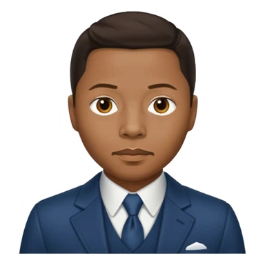 Terrance Howard with dark brown hair sticker
