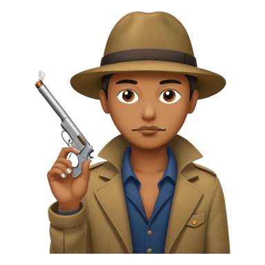 Smoking blunt, holding gun sticker