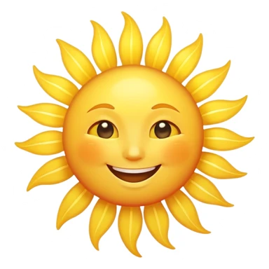 A bright, happy sun with smiling face and radiating sun rays sticker