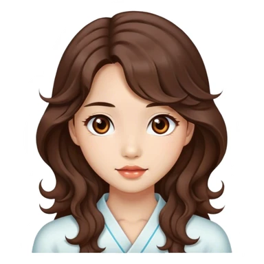 Beautiful girl,brown hair,wavy hair，long hair,brown eyes,Chinese sticker