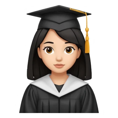 Black hair girl graduated sticker