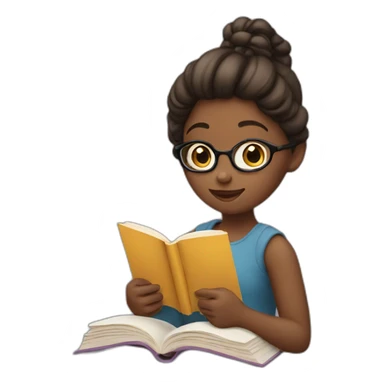 A girl reading books sticker
