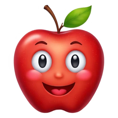 Flirty emoji face apple  sticker