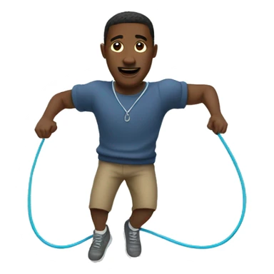 Black man in sweater jumping rope sticker