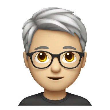 Boy white skin with glasses and a little chubby sticker