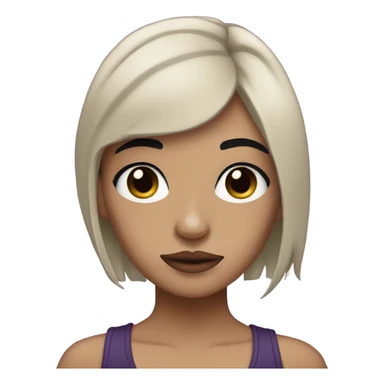 Dark Purple hair girl tan black eyes emo makeip sticker