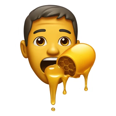 yellow man with honey on his tongue sticker