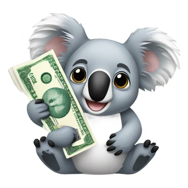 Koala with Australian money sticker