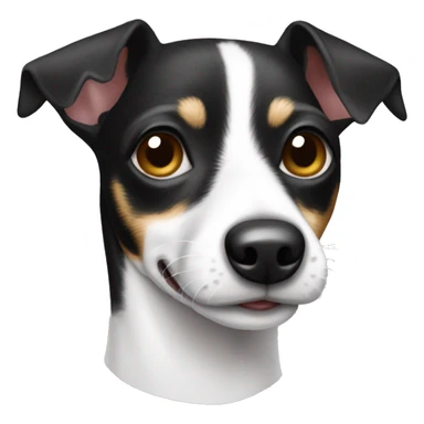 black and white old rat terrier sticker