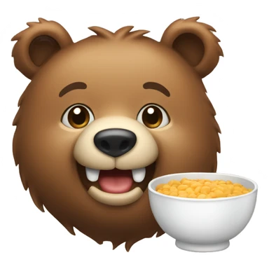 bear with a cute smile and a bowl sticker