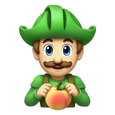 Luigi eating peach princess sticker