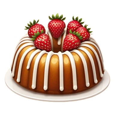 bundt cake with strawberries sticker