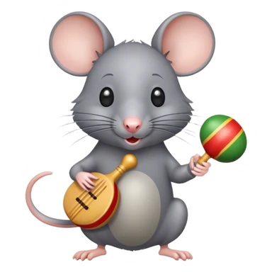 rat playing the maracas deviously sticker