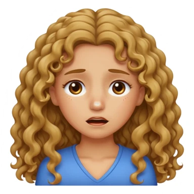 long Bronde curly hair girl bawling  sticker
