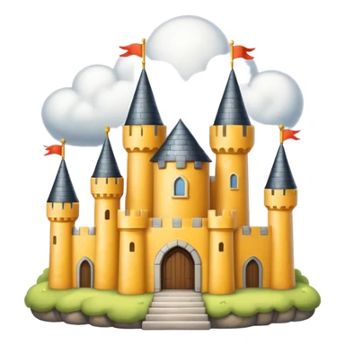 cloud yellow castle sticker