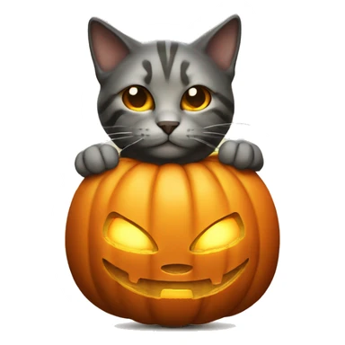 Cat glowing Jack-o-lantern sticker