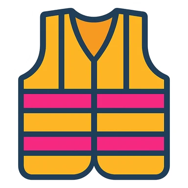 flat icon style safety vest sticker