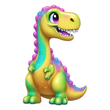 Lisa frank glitter water dinosaur  sticker