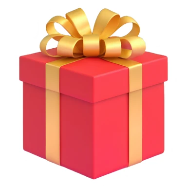 gift box, red with gold ribbon sticker