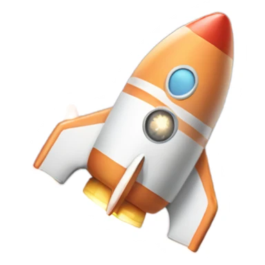 rocket ship going in peach sticker