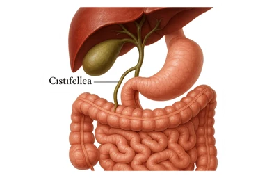 CISTIFELLEA E INTESTINO SONO COLLEGATI NEL DOLORE, iperrealistico 4k sticker