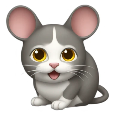 chat qui mange une souris sticker