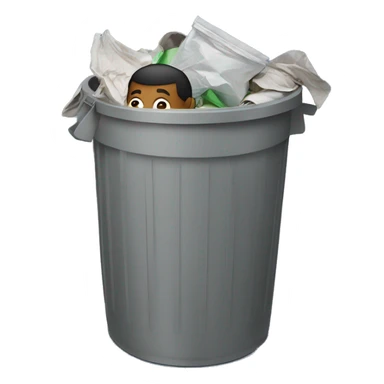 man in a trash can  sticker