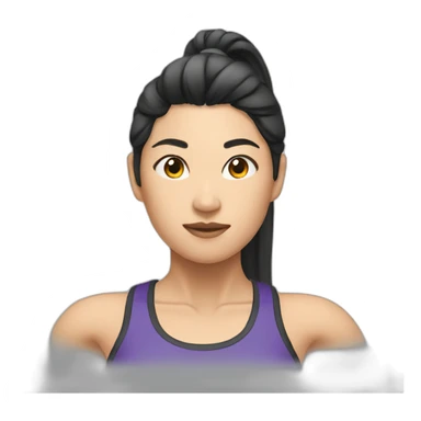 Asian Women strong gym sticker