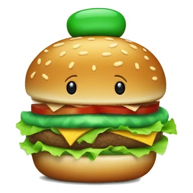 hamburger with a green bun sticker