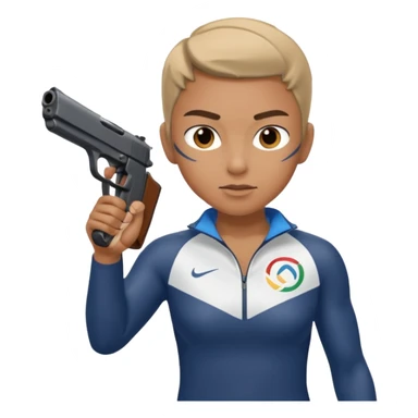 athlete with gun shooting, in Olympics sticker