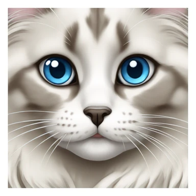 A White and Taupe Grey Ragdoll Cat with blue eyes  sticker