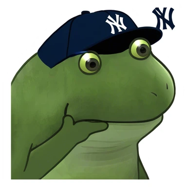 wearing a yankees hat sticker