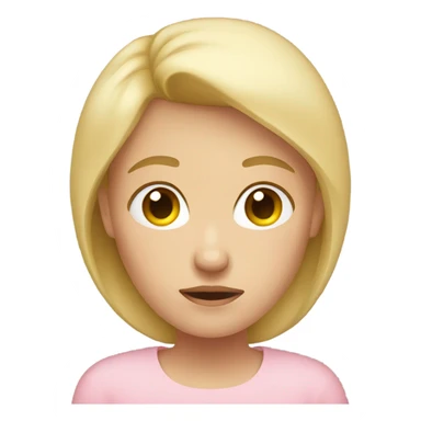 blonde woman. sad emotion. light pink shirt  sticker