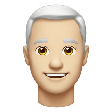 smiling portrait shaved pale male  sticker