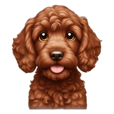 Reddish brown cockapoo puppy sticker