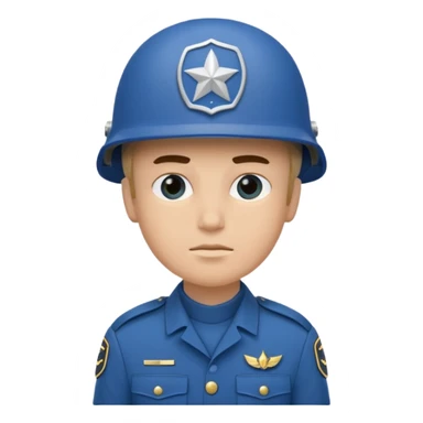 blue uniformed soldier sticker