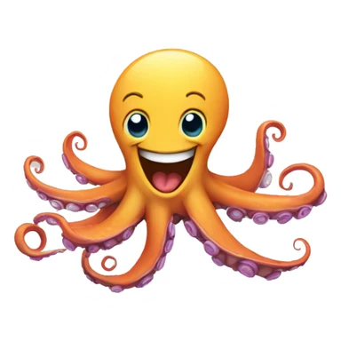 laughing octopus sticker