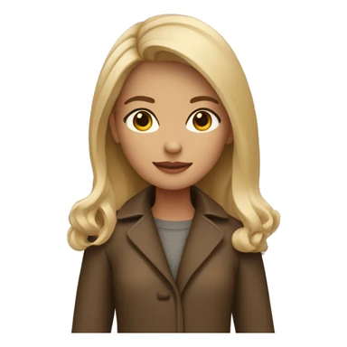 Girl with dark blond with omre light blond wearing brown coat sticker