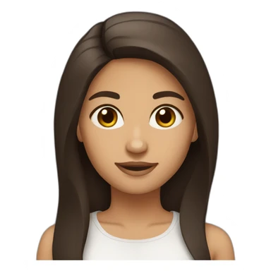 woman tan skin long dark brown hair with laptop, brown eyes sticker