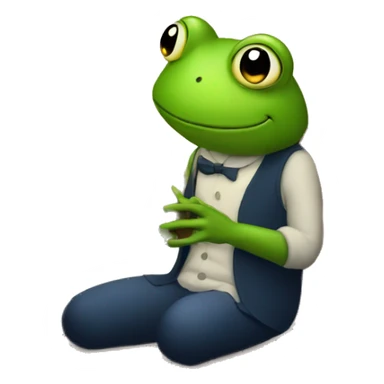 quiet evening with a frog smoking by candlelight sticker